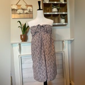 J. Crew White, Blue, Purple Strapless Floral Dress XL